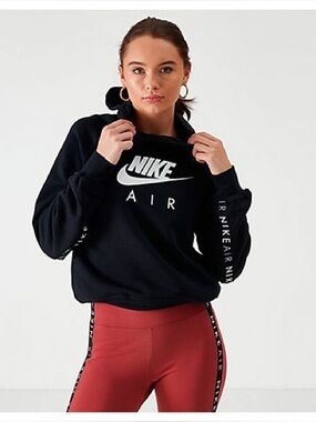 Nike Black Hoodie with White Nike Air Logo